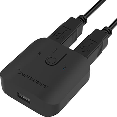 Image of SABRENT USB sharing switch Selector, 2 in 1 out, computer peripheral Switcher, USB sharing splitter, Bi-Directional, Control two PCs with one monitor, for PCs Mouse Keyboard Printer Scanner (USB-SW20)