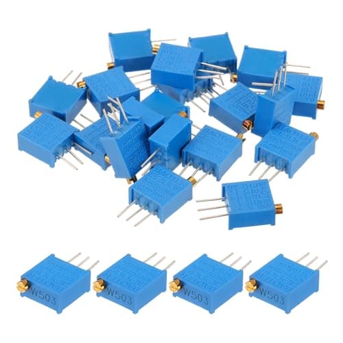 Image of sourcing map 20Pcs 50K Ohm Multiturn Trimmer Potentiometer, 3296W Top Adjustable Variable Resistor High Precision Potentiometer for Precision Circuit Adjustment, DIY Electronics Projects