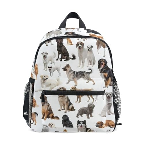 Image of Mnsruu Kids Toddler Backpack Various Of Dogs, Preschool Kindergarten Bookbag Nursery Travel Bag for Boys Girls