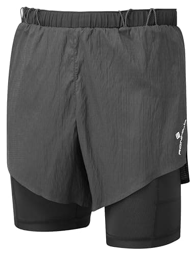Image of Ronhill Running, Men's Tech Race Twin 2in1 Short, All Black, Size M