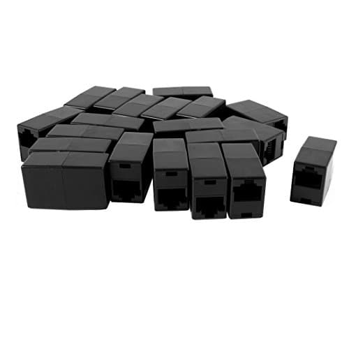 Image of sourcing map 20 Pcs Black RJ45 8P8C Female/Female Socket Modular Ethernet Connector Coupler