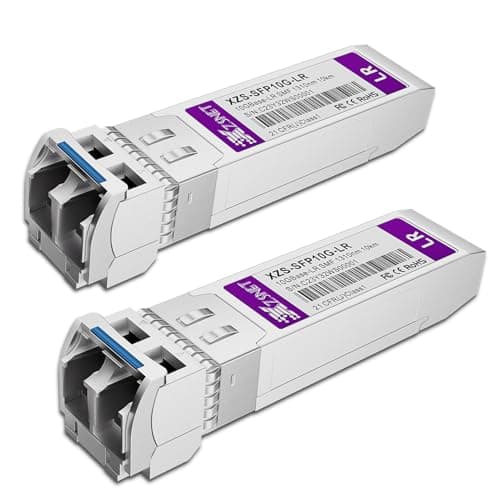 Image of XZSNET 10GBASE-LR SFP+ Transceiver, 10G SFP+ to LC Single Mode Fiber Module Compatible with Cisco SFP-10G-LR, Ubiquiti UniFi UF-SM-10G, Mikrotik S+31DLC10D, Meraki, Netgear, D-Link and More, 2 Pack
