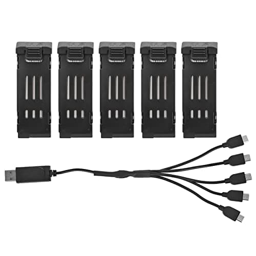 Image of RC Drone Lithium Battery With Charger, Drone Battery and Charger 3.7V 1200mAH Battery Charger RC Quad Copter Spare Parts Lithium Battery Portable Drone Battery
