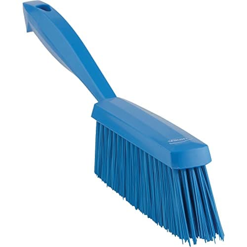 Image of Vikan 45893 Bench Cleaning Brush, Polypropylene/Polyester Medium Bristle Dustpan Brush & Sweeper, 14 Inch, Blue