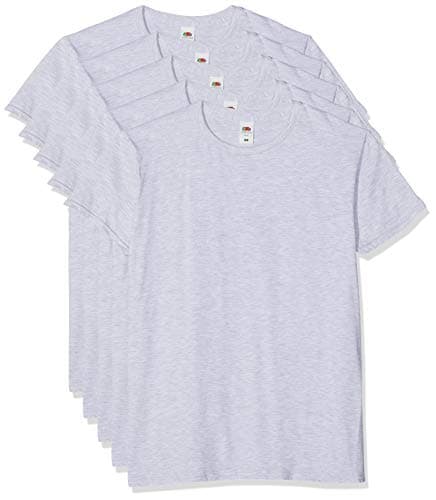 Image of Fruit of the Loom Men's Iconic, lightweight Ringspun Tee, 5 Pack T-Shirt, Grey (Heather Grey 94), XXXXX-Large (Size:5XL) (pack of 5)