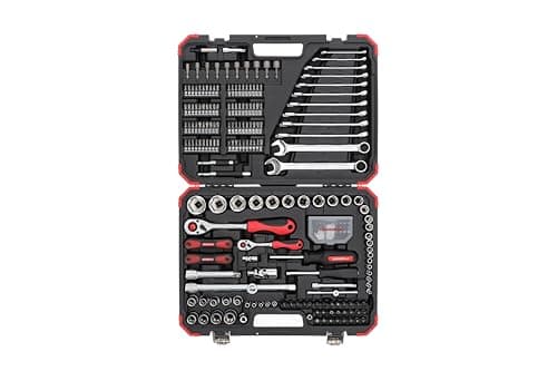 Image of GEDORE red 232-piece Socket spanner set, 1/2" 1/4" drive, Adapter tool, Ratchet sockets bit holder bits, R69003061, R46003232