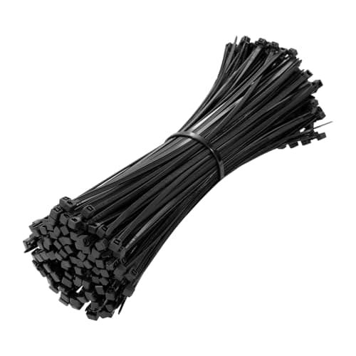 Image of Beshine Black Cable Ties, 200mm x 2.5mm, Pack of 200, 8" Tie Wraps - Self Locking Small Nylon Zip Ties for Home Office Garage and Workshop