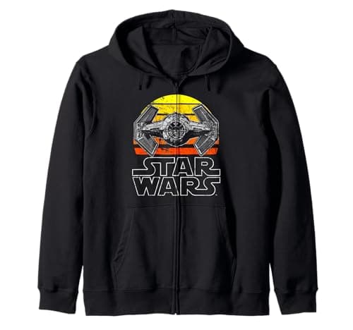 Image of Star Wars Tie Fighter Retro Halftone Sunset Zip Hoodie