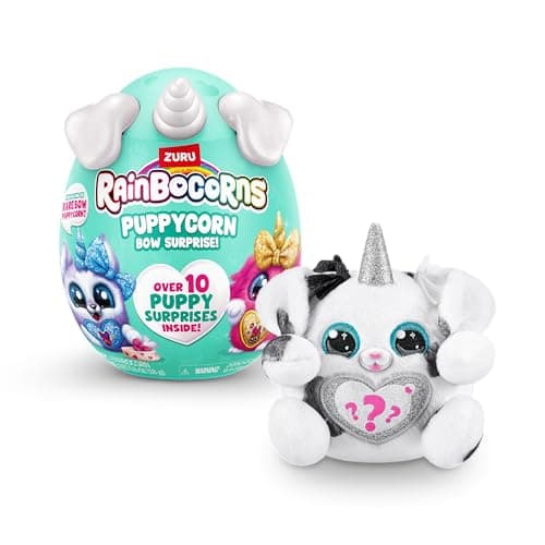 Image of Rainbocorns Puppycorn Bow Surprise, Puppycorn Series 3, Zedd the Dalmatian - Collectible Plush - 5 Layers of Surprises, Peel and Reveal Heart, Stickers, Slime, Ages 3+ (Dalmatian)