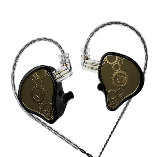 Image of ND Venus in Ear Monitor Headphones, 10mm Double Magnetic Dynamic Driver IEM Earphones, HiFi Wired Gaming Earbuds, 2 Pin Detachable Cable (Without Mic, Black, 3.5mm Plug)