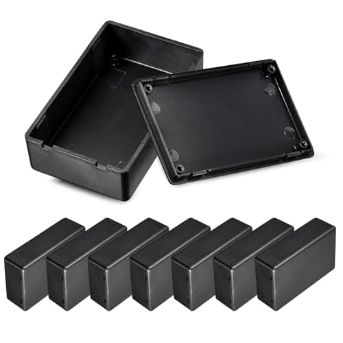 Image of 8 Pcs Plastic Project Box, Small Junction Box 85x50x21mm ABS Waterproof Electrical Boxes Black Enclosure for Electronics Case