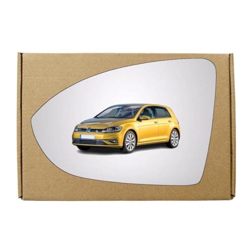 Image of GAPlus Replacement Wing Door Mirror Glass Compatible with Volkswagen VW Golf mk7 2013-2020 STICK-ON Convex Left Passenger Side
