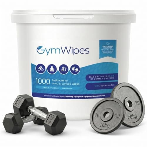 Image of Gym Wipes - Recyclable Bucket Wipes - 1000 Antibacterial Extra Large Sheets | Eco-Friendly | Eliminates 99.9% of Germs | Perfect for Gyms, Fitness Studios, Offices, Homes, Hands & Surfaces