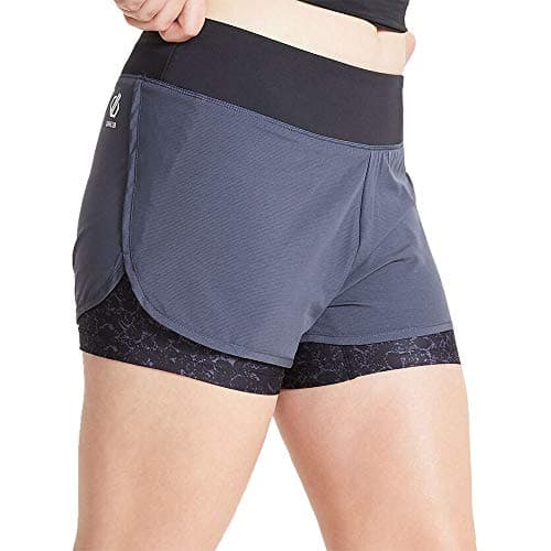 Image of Dare 2b Women's Dwj455 7ca14l Outrun' Lightweight Quick Drying Shorts, Ebony Grey/Black, 14 UK