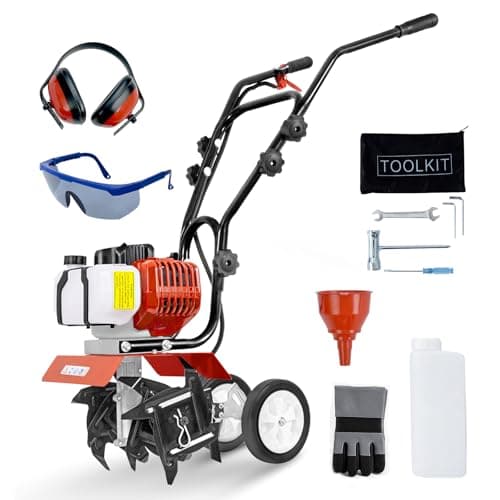 Image of BU-KO 52CC Garden Petrol Tiller Engine 3HP 2 Strokes Lawn Soil Cultivator Rotovator Engine Lightweight Compact Powerful Sure Grip Handles Built to be Durable Dependable and Heavy Duty 1 Year Warranty