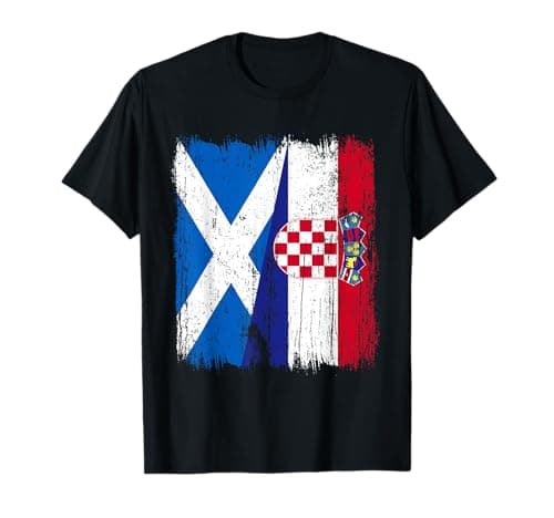 Image of Scotland Croatia Half Flag Proud Scottish Croatian Roots T-Shirt