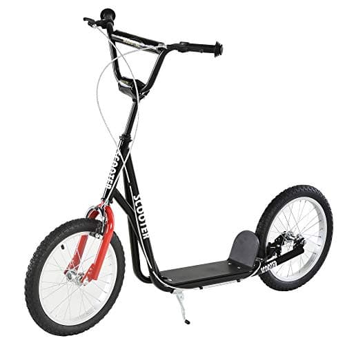 Image of HOMCOM Kick Scooters for Kids with Adjustable Height, Anti-Slip Deck, Dual Brakes, Rubber Tyres, for Boys and Girls Aged 5+ Years Old - Black