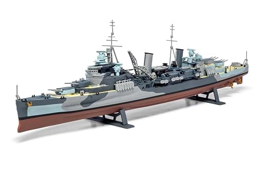 Image of Airfix - Ship Model Building Kits - HMS Belfast Miniature Craft Kit, 1/600 Scale Model Boat Kits for Adults to Build, Incl. Belfast Model Ship, Paints, Brushes & Poly Cement - Nautical Gifts for Men