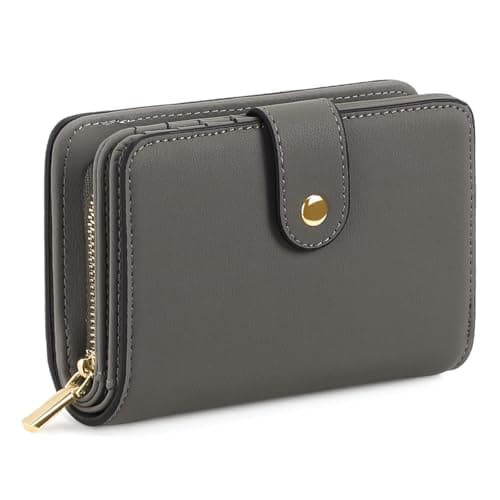 Image of GAEKEAO Ladies Leather Purse RFID Blocking Women's Wallet Bifold Ladies Credit Card Wallet with Zip Around Coins Section Real Leather Purse