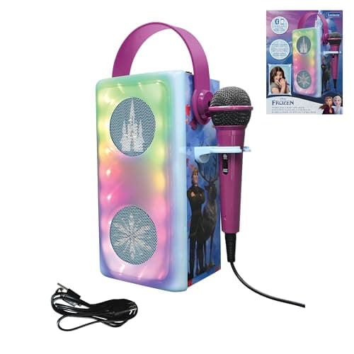 Image of LEXIBOOK, Frozen, Wireless Bluetooth® Speaker with Microphone, Multicolor Light Effects, SD/TF Card Slot, Rechargeable Battery, Blue, BTP185FZZ