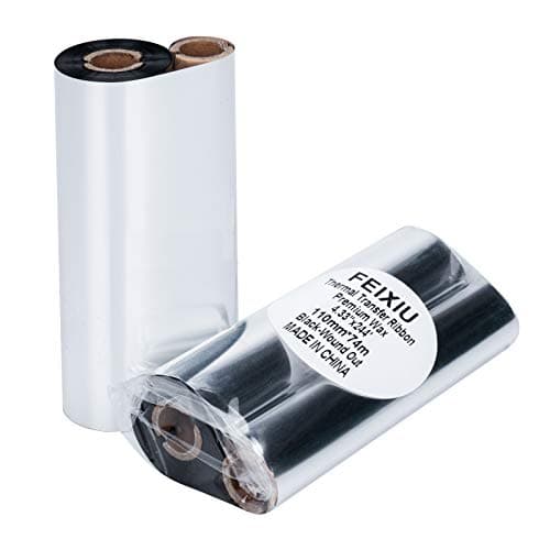 Image of Thermal Transfer Ribbon 4.33" x 243' (110mmx74m) - 1 Roll. Resin Enhanced Wax 1/2 Inch Core Barcode Ribbon Ink Out for Label, Tag Barcode Printing for Zebra TEC，GC420t GK420t GX420t TLP2442 TLP2844