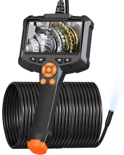 Image of AOPICK 4.3'' IPS Screen Borescope with 8 LEDs, 8.0mm IP67 Waterproof Handheld Endoscope, Portable Drain Camera with 66ft Semi-Rigid Cord