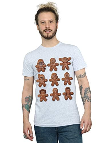Image of Star Wars Men's Christmas Gingerbread T-Shirt Sport Grey XX-Large