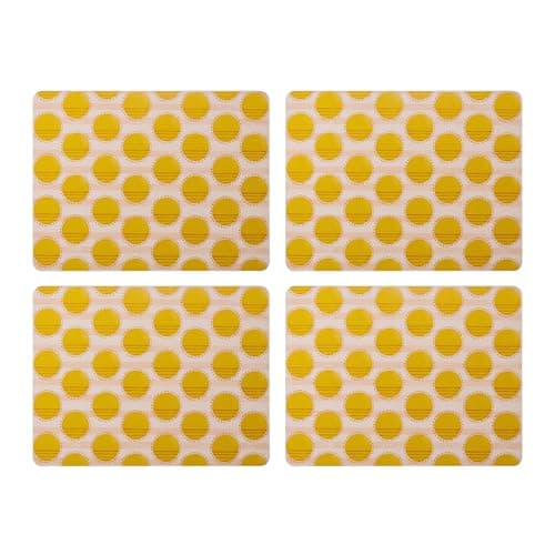 Image of Creative Tops Spots Print Set of 4 Premium Placemats, Heat, Slip, Stain-Resistant, Cork Back, Easy To Clean, Printed Kitchen and Dining Lightweight Placemats