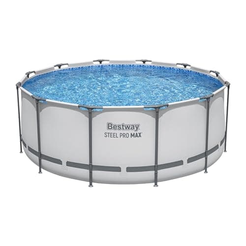 Image of Bestway Steel Pro Max Round Frame Swimming Pool with Filter Pump, Grey, 12 ft