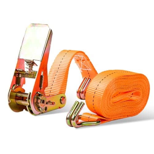 Image of Boltza® Heavy Duty Ratchet Tie Down Strap – 25mm x 5m / 38mm x 6m / 50mm x 8m – Cargo Lashing Belt with Double J-Hooks (25mm-5m)