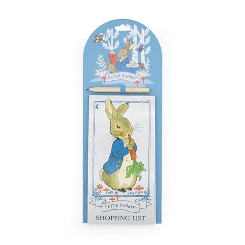 Image of Robert Frederick Peter Rabbit Magnetic List Pad | Fridge Shopping List & Notes Notepad | Forest Picnic Design | Kitchen Organiser Gift