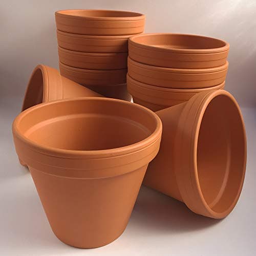 Image of Weston Mill Pottery [F17] Terracotta plant pots (pack of 10) 175mm diameter x 155mm high