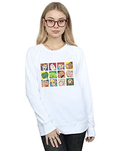 Image of Disney Women's Toy Story Character Squares Sweatshirt White XX-Large