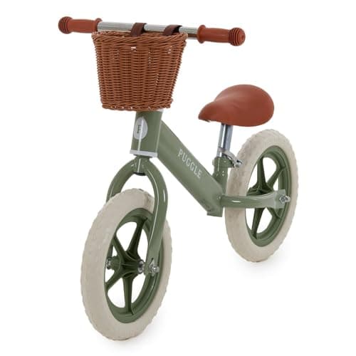 Image of Puggle Retro 12" Balance Bike with Removable Basket - Green (2-6 Years)