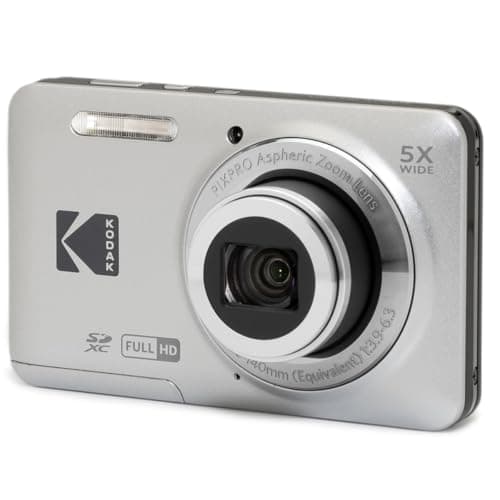 Image of KODAK PIXPRO FZ55-GRY Digital Camera with 16MP CMOS Sensor, 5x Optical Zoom, 28mm Wide Angle, 1080P Full HD Video, 2.7 Inch LCD Vlogging Camera, Grey