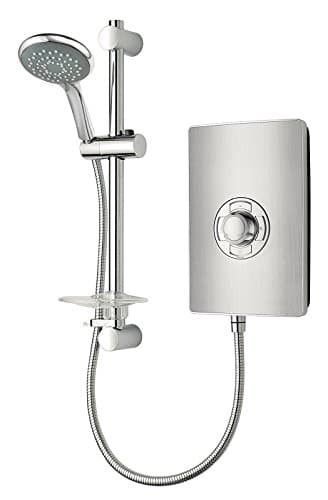 Image of Triton Collection 2 | Shower Electric | 9.5 kW | Triton Aspirante I Brushed Steel I Electrical Showers | with Showerhead & Anti Twist Hose | Best Electric Shower Units for Bathrooms
