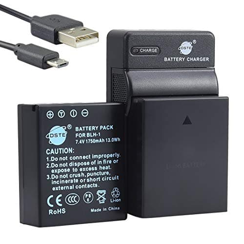 Image of DSTE BLH-1 Li-ion Battery (2-Pack) and Micro USB Charger Suit Compatible with Olympus EM1 Mark II