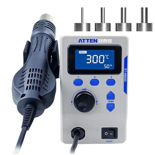Image of ATTEN ST-8800D 800W Automatic Hot Air Soldering Station 800W Digital Display Adjustable Temperature Desoldering Gun BGA Rework Station