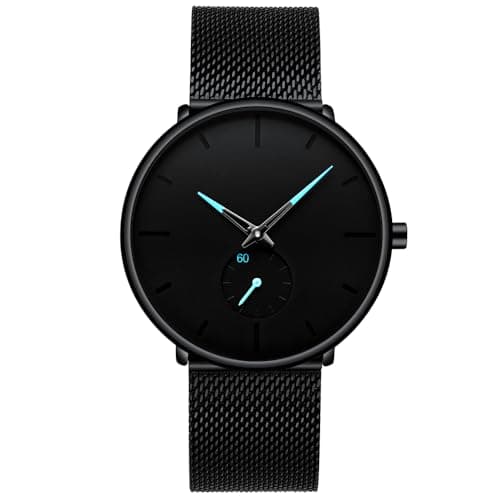 Image of MICGIGI Stylish Personality Analog Wristwatch with Sub Watch Dial Men's Stainless Steel Quartz Watch