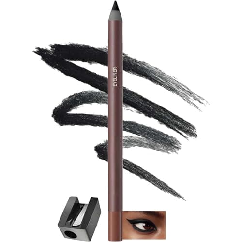 Image of Black Waterproof Eyeliner Pencil Matte Finish Long-Lasting Smudge-Proof Eye Liner with Precision Sharpener – Smooth Creamy Texture for Intense Definition & All-Day Wear (5#BLACK)