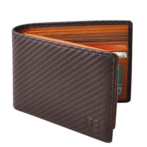 Image of BIAL Mens Wallet, RFID Blocking Wallet, Wallets Mens, Bifold Wallet, Flip Wallet, Wallets for Men, Slim Bifold Wallet, 2 ID Window Wallet, Superfine Fiber PU Synthetic Leather