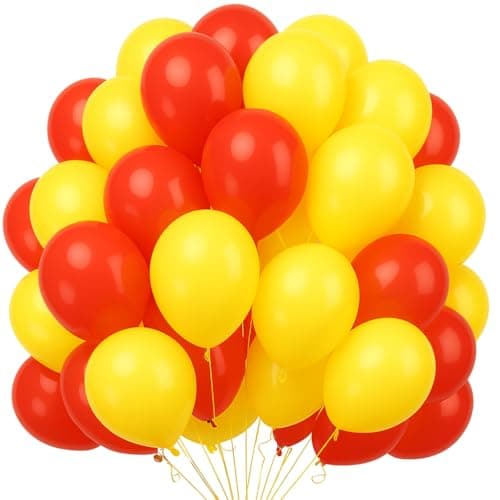 Image of Red Yellow Balloons 15 pcs 10 Inch Red Yellow Latex Balloons Set for Boys Kids Birthday Baby Shower Wedding Engagement Carnival Racing Car Sports Party Decoration