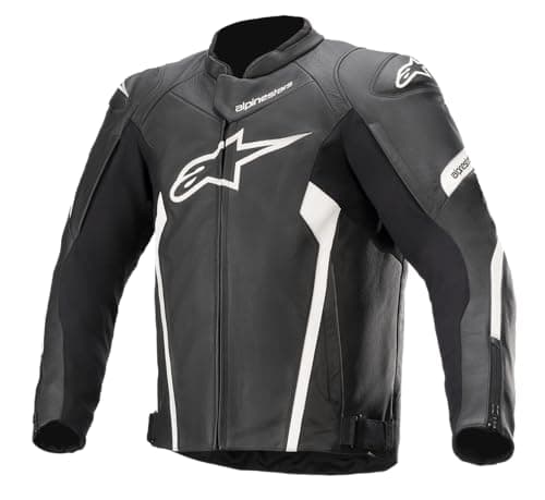Image of Alpinestars Men's Faster V2 Leather Jacket Black/White, 56 (EU)