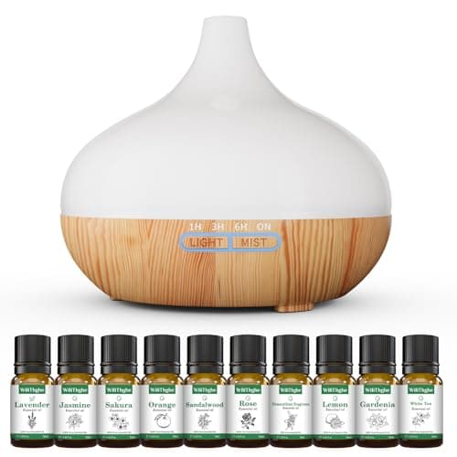 Image of Aroma Diffuser Set for Essential Oils 500 ml Remote Control, 14 LED Colours & 4 Timer Settings - Ideal for Relaxation, Wellness & Aromatherapy
