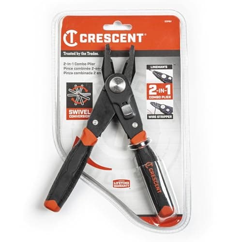 Image of Crescent CCP8V 2 in 1 Combo Dual Material Linesman's/Combination Pliers and Wire Stripper, Red/Black
