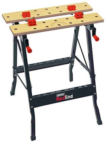 Image of Draper Portable Folding Work Bench | Dual Clamping Action | 12 Holes for Work Clamping Dogs | Heavy Duty Steel Frame | 68027