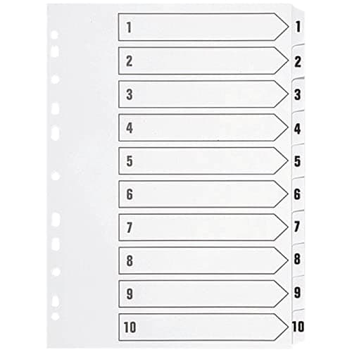 Image of Q-Connect 1-10 Index Multi-punched Polypropylene White A4