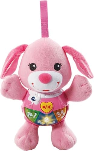 Image of VTech Little Singing Puppy, Educational Toy, Baby Interactive Toy with Lights and Sounds, Musical Toy with Learning, Gift Suitable for 3, 6, 12 Month Boys and Girls, Pink, 1 Count (Pack of 1)