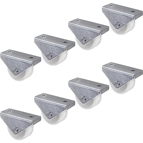Image of Gedotec Castor Design Fixed Castors with Mounting Plate | Transport Castors for All Floors | Plastic White | Castor | Wheel Diameter 25 mm | Load Capacity 25 kg | Set of 8 Furniture Castors