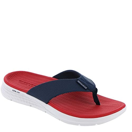 Image of Skechers Mens Go Consistent Sandal Synthwave Flip-Flop, Navy Red, 8.5 UK